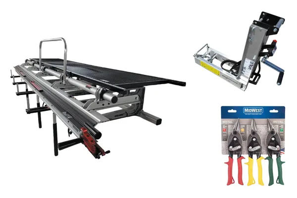Alum-A-Brake bending brake, Sky-Hi pump jack and Midwest snips