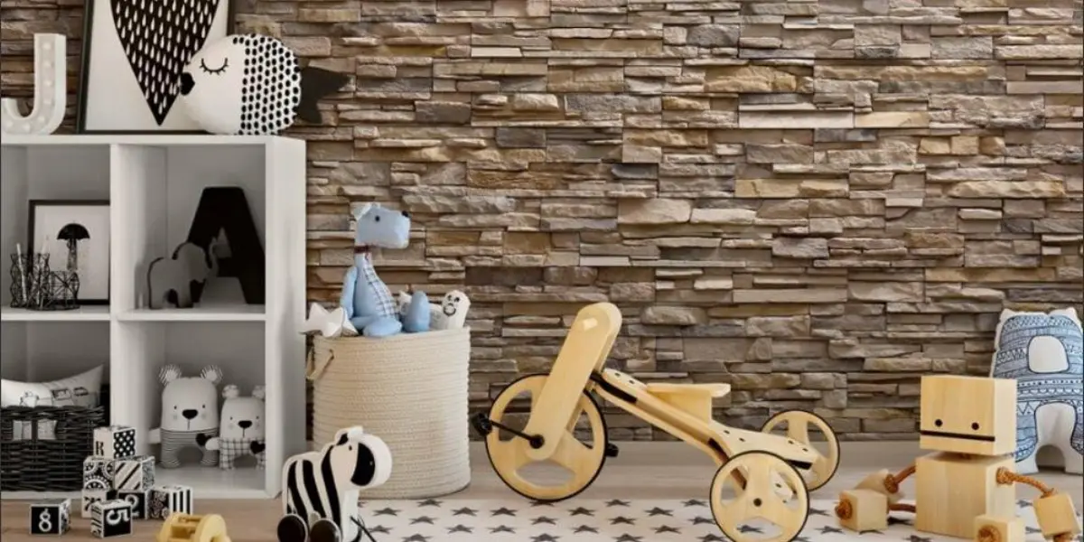 Interior accent wall in Arcadia Ledge stone veneer, Coffee