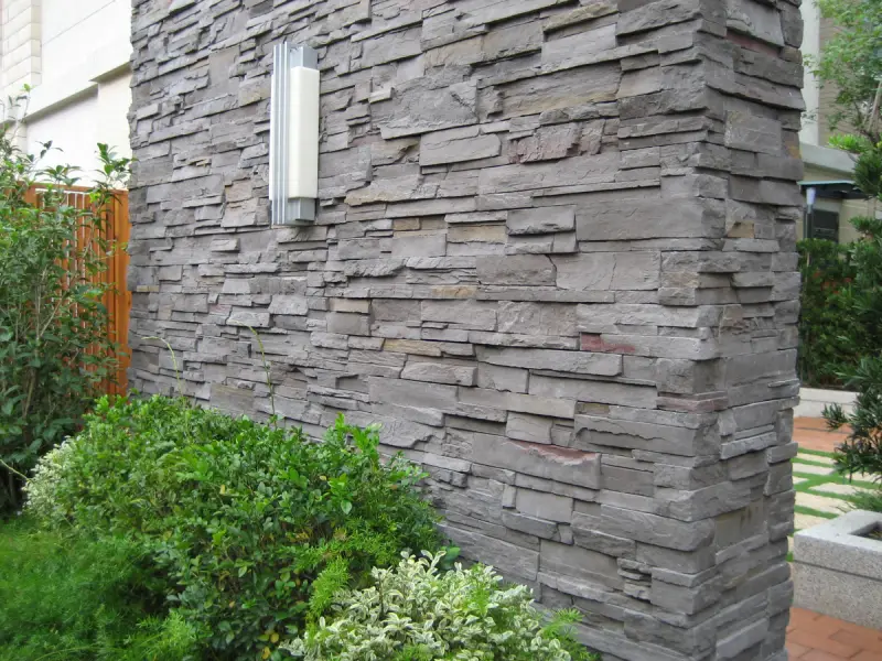 Quick-Fit panel stone veneer on an exterior wall
